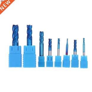 8pcs Blue-nano 2-12mm 4 Flutes Carbide End Mill Set HRC50 Tu