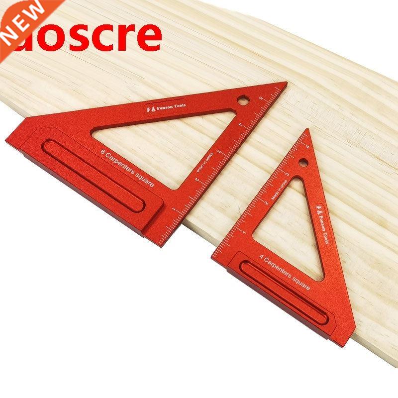 4/6 Inch Triangle Ruler Aluminum Alloy Woodworking Square Ru