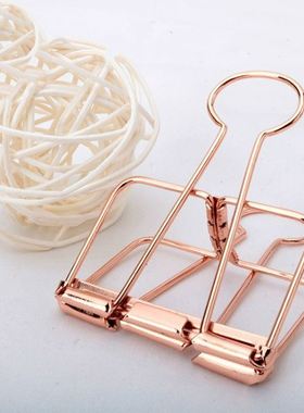 10Pcs Rosegold Binder Clips Paper Clip Office School Supplie
