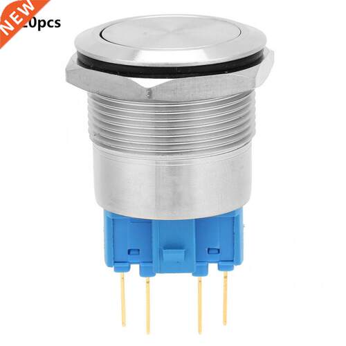 Button Switch 20Pcs 22mm Automatic Reset Flat Head ainless