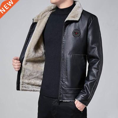 Men Winter New Leather Jackets Autumn and Winter Fur Coat wi