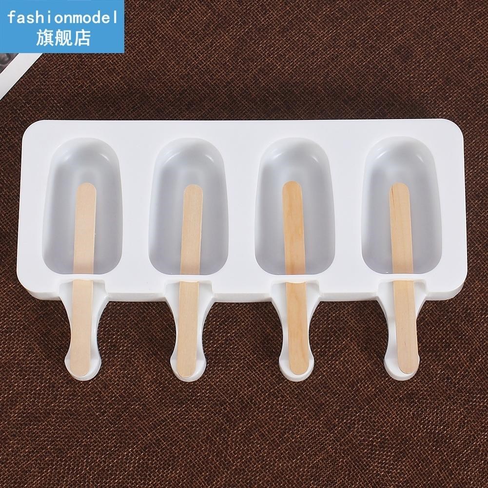 4 Hole Silicone Ice Cream Mould Ice Cube Tray Popsicle Barre