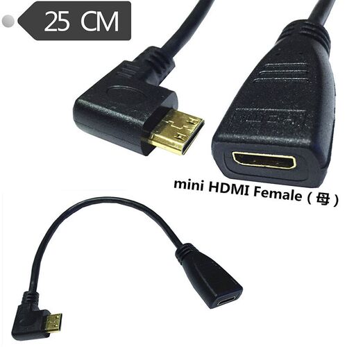HDMI 1.4 mini HDMI Female  to mini HDMI Male Right  Angled E