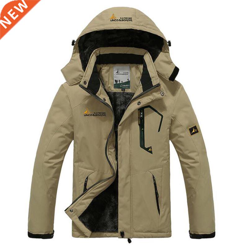 Winter Jacket Men Plus Velvet Windbreaker Waterproof Thicke