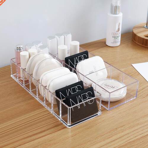 6/8 Grid Transparent Cosmetics Storage Box Makeup Holder Li