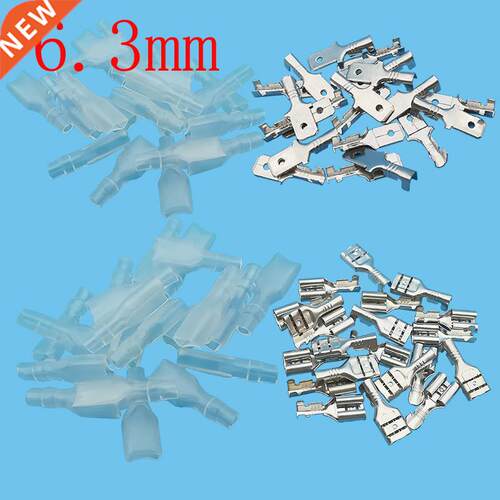 20Set Spade Crimp Terminals Connector 6.3mm Male Female Wire