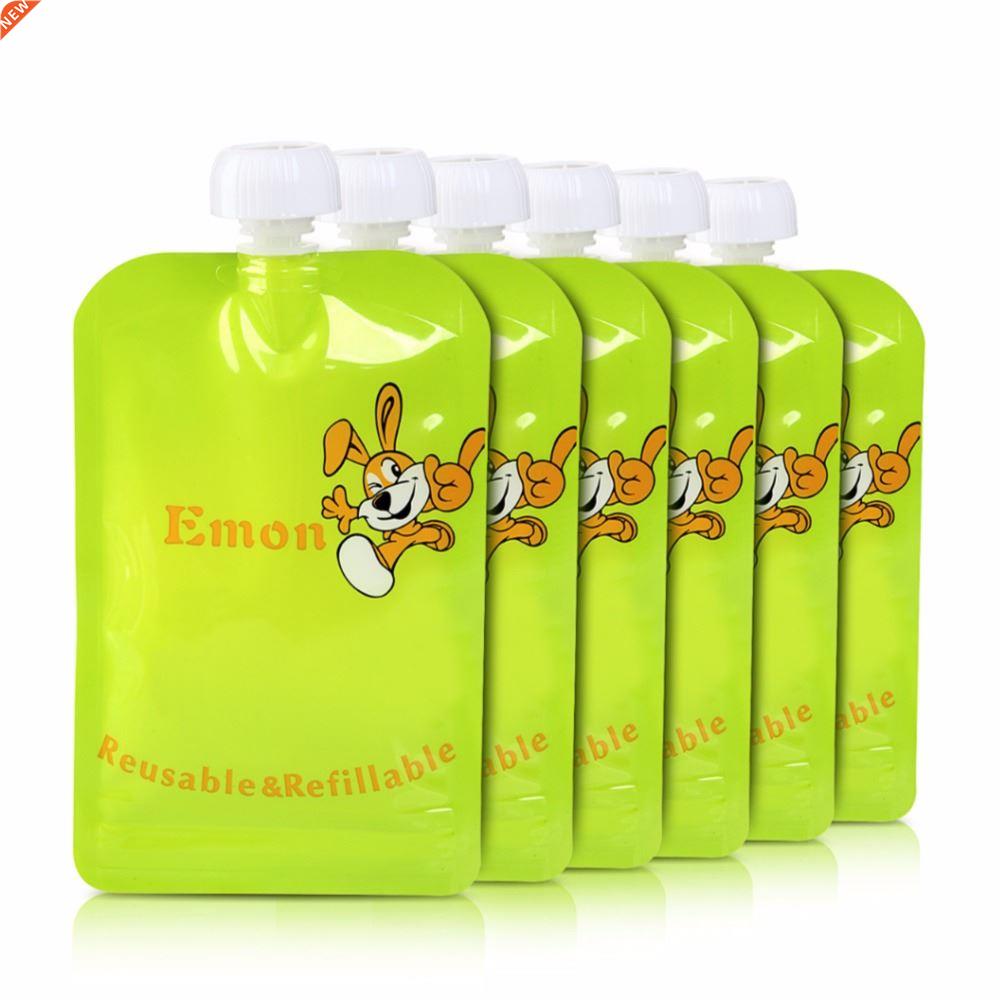 8pcs/Lot Reusable Baby Food Pouches BPA-Free Easy Clean Food