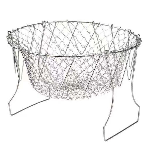Frying Cooking Tools Stainless Steel Folding Deep Fried Bask