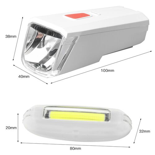 USB Rechargeable Bicycle Headlight & Tail Light Waterproof