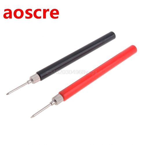 2PCS 128mm Spring Test Probe Tips Insulated Test Hook Wire C