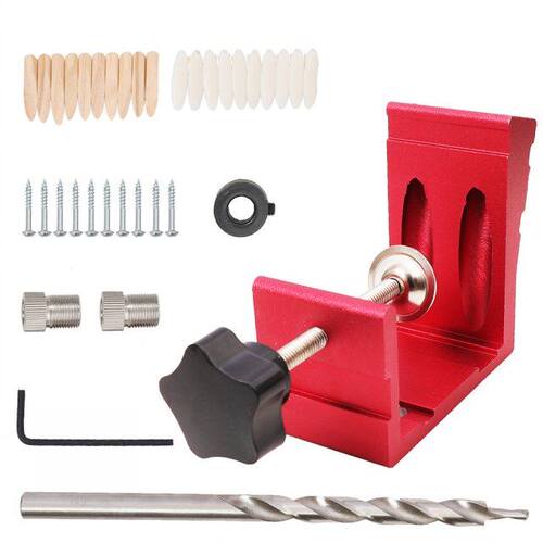 46pcs Pocket Hole Dowel Jig Oblique Punching Locator Drillin