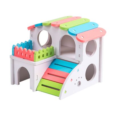 Hamster Plastic House Nesting Habitat Small Animals Rainbow