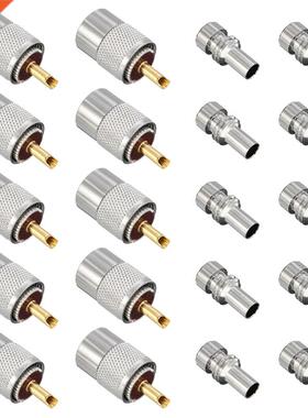 10 X PL259 UHF Connector Male Plug With Reducer for RG8X Coa