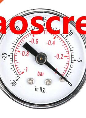 -1~0bar -30~0inHg Dual Scale Axial Air 1/8BSPT Vacuum Pressu
