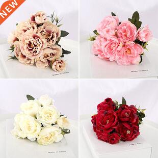 7 white flowers beautiful retro peony artificial flower silk