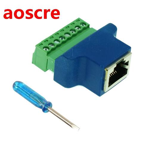 10pcs Color Connectors RJ45 to Screw Terminal Adaptor RJ45 F