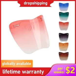 Oversized Lens Glasses Transparent Protective Mask Face