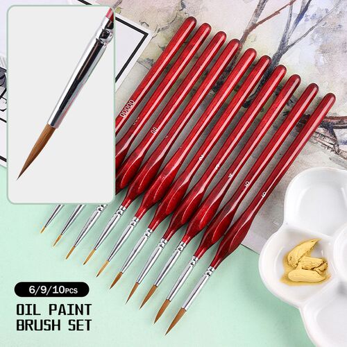 6/9/10Pcs/Set Paint By Numbers Brushes Extra Fine Detail Pai