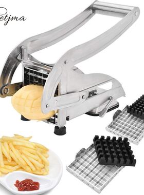 French Fry Cutter with 2 Blades Stainless Steel Potato Slice