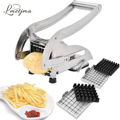 French Fry Cutter with 2 Blades Stainless Steel Potato Slice