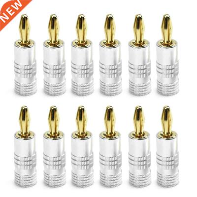 12x Golden Nakamichi Speaker Banana Plug Connector Adapter