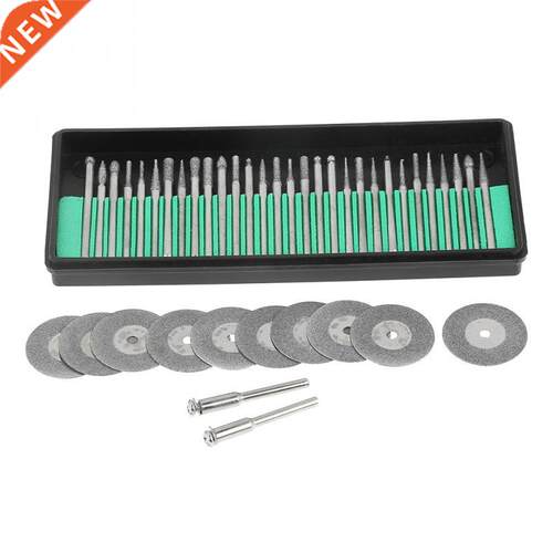 30pcs Diamond Burs + 10pcs Saw Blades Cutting Discs + 2pcs