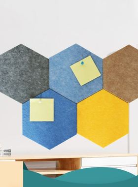 12Pcs Hexagon Acoustic Absorption Panel Board Polyester Soun