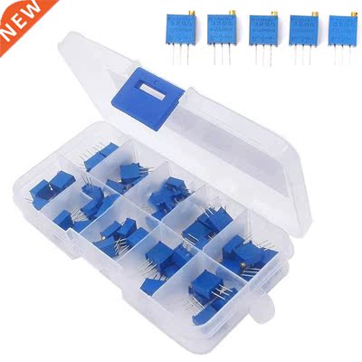 50 Pcs 10 Values Assortment 3296W Multiturn Variable Resisto