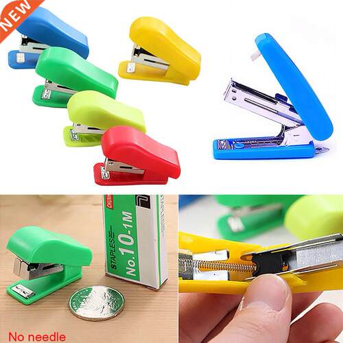 Random Color Stapler Solid Office Stationery Cute Mini Witho