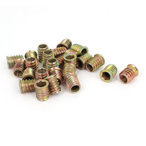 25 Pcs M13X14mm E-Nut Wood Insert Interface Screws Hexagonal