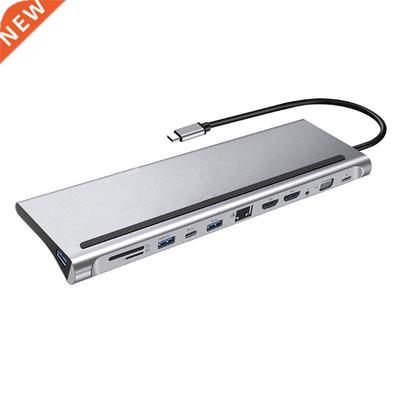 USB C HUB To HDMI 12 In1 VGA RJ45 Gigabit Ethernet Power Ada