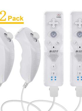 2pcs Built-in Motion Plus Nunchuck 2 In 1 TechKen Wireless W
