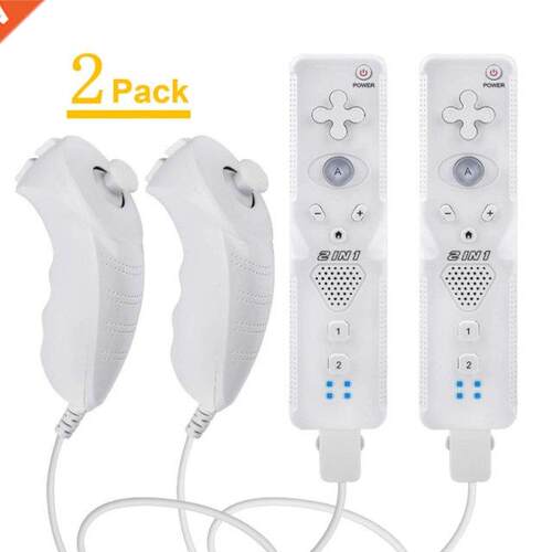 2pcs Built-in Motion Plus Nunchuck 2 In 1 TechKen Wireless W