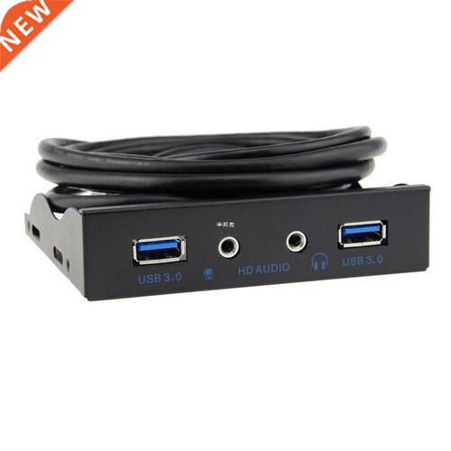 2 Port USB 3.0 Hub Splitter HD Audio 3.5mm Earphone Jack Mic