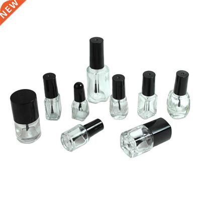 5/10/15ml Empty Nail Polish Glass Bottle Clear Portable UV