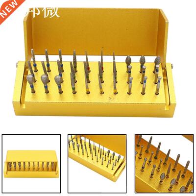 30 Pcs Dental Diamond Burs Drill Disinfection+Block High Spe