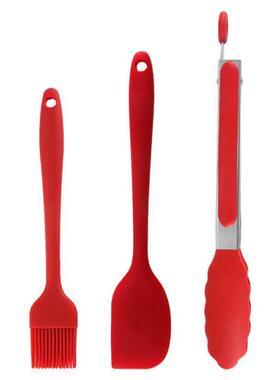 3PCS/ Set Silicone Oil Brush BBQ Tongs Basting Cake Cream Sc