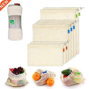 9/12pcs vegetable fruit bag,storage bag Reusable Produce Ba