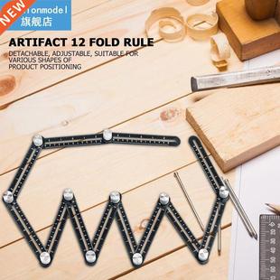 Multifunction Folding Ruler Adjustable Ruler Multiangle Meas