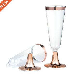 6pcs/Set Disposable Plastic Red Wine Glass Champagne Flute C