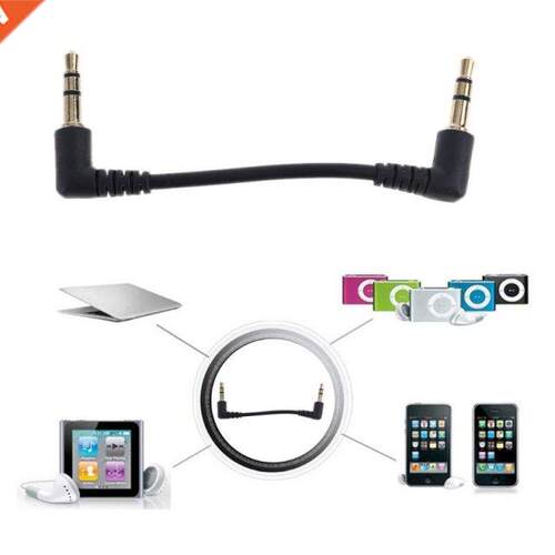Durable PVC Metal Audio Cable Dual 90 Degree Right Angled 3.
