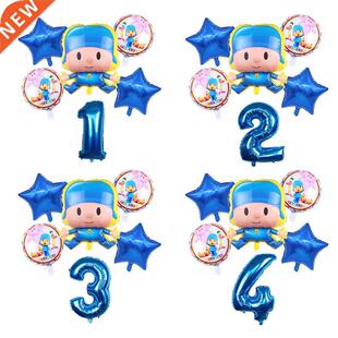 6pcs/set Cartoon Pocoyo Foil Balloon 32inch Number Balloon