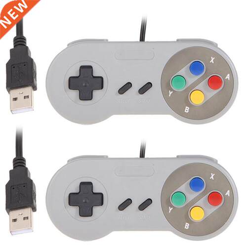 New 2pcs Super Game Controller for SNES USB Classic Gamepad