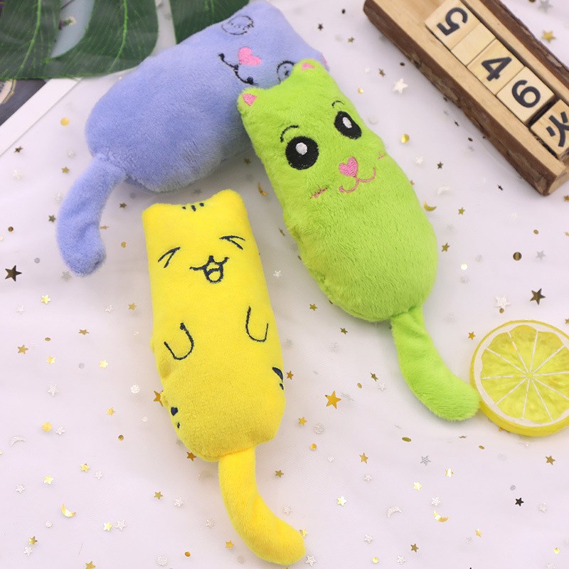 Pet Funny Interactive Fancy Plush Teeth Grinding Catnip Toy
