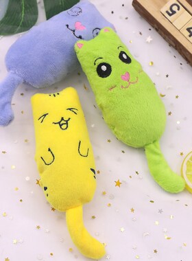 Pet Funny Interactive Fancy Plush Teeth Grinding Catnip Toy