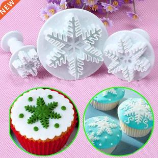 High Quality 3Pcs Snowflake Cake Decorating Fondant Plunger