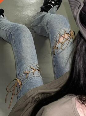 Y2K Fashion Split Casual Jeans Women Spring And Summer 2022