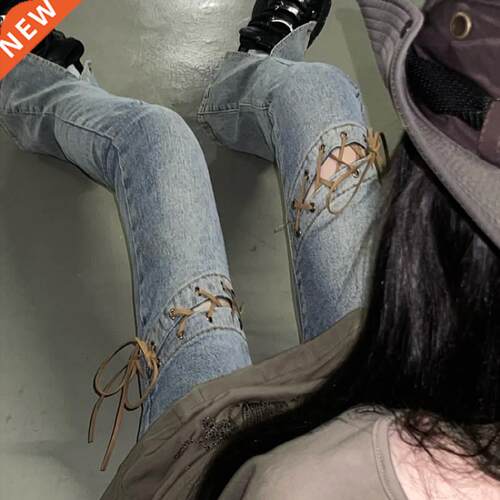 Y2K Fashion Split Casual Jeans Women Spring And Summer 2022