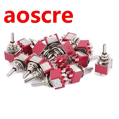 15 Pcs 250VAC 2A 125VAC 5A 6 Terminals DPDT ON/OFF/ON Moment