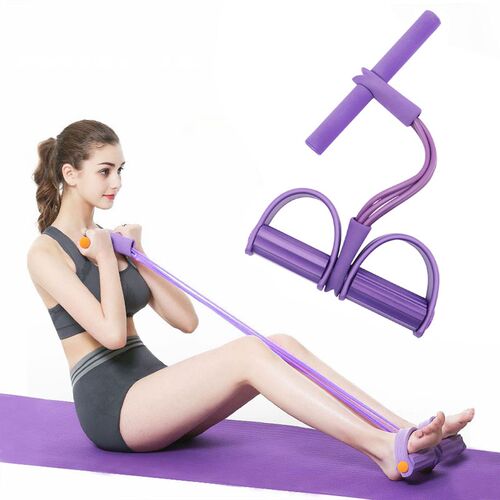 4 Tubes Resistance Bands Elastic Pull Ropes Exerciser Rower